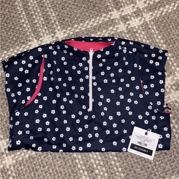 Belyn Key Navy Floral Reversible Top - Picture 3 of 6